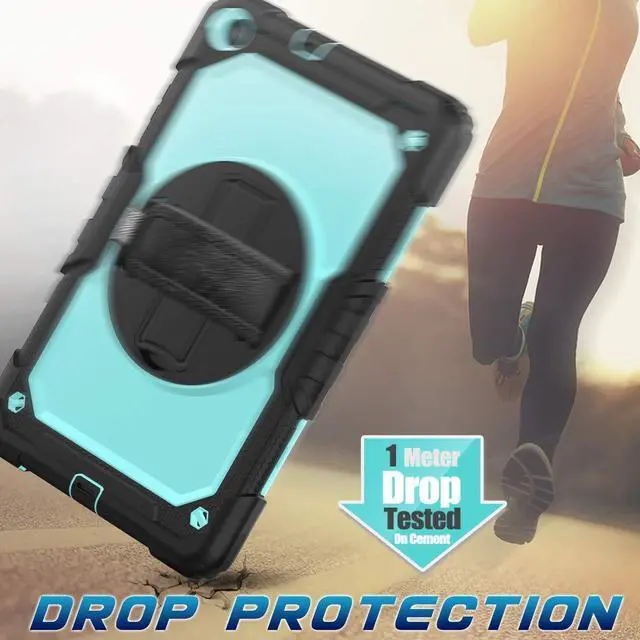 Alt view image 6 of 7 - Werleo Samsung Galaxy Tab A 10.1 2019 Case T510 T515 Cover Three Layer Hybrid Drop Protection Case with 360 Rotating Stand / Hand Strap & Stylus Pencil Holder for Samsung Galaxy Tab A 10.1 inch