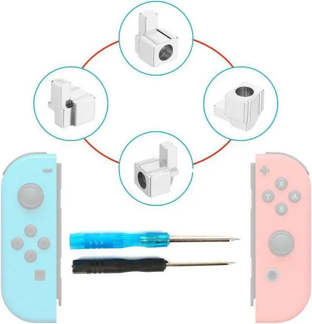 Alt view image 3 of 7 - Joy-Con Metal Buckles Replacement Parts for Nintendo Switch Joy Con Repair Replacement Latches Left and Right Lock Buckles with Screwdrivers