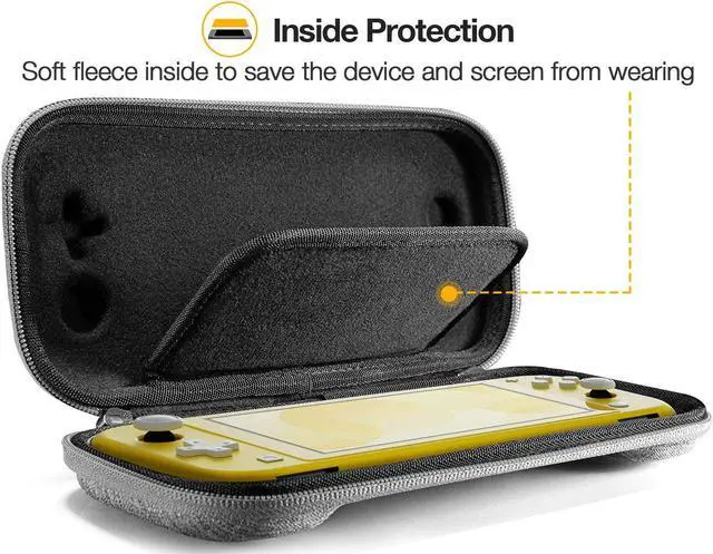 Alt view image 6 of 7 - Ultra Slim Case for Nintendo Switch Lite Original Patent Protective Portable Carrying Case Travel Storage Hard Shell with 8 Game Cartridges and Military Level Protection Gray