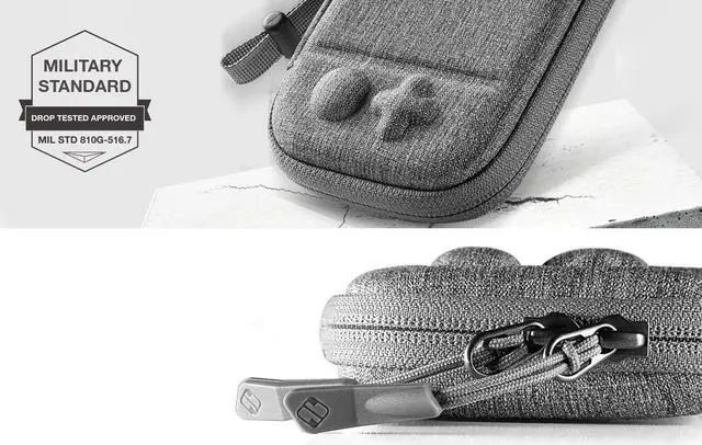 Alt view image 5 of 7 - Ultra Slim Case for Nintendo Switch Lite Original Patent Protective Portable Carrying Case Travel Storage Hard Shell with 8 Game Cartridges and Military Level Protection Gray