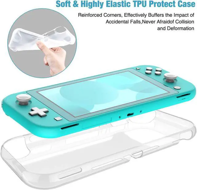Alt view image 4 of 7 - Switch Accessories Bundle for Nintendo Switch Lite Switch Carry Case 2 pcs Screen Protector Switch Cover Case 6 Pcs Joystick Caps Game Card Case for Nintendo Switch Lite Accessories Kit