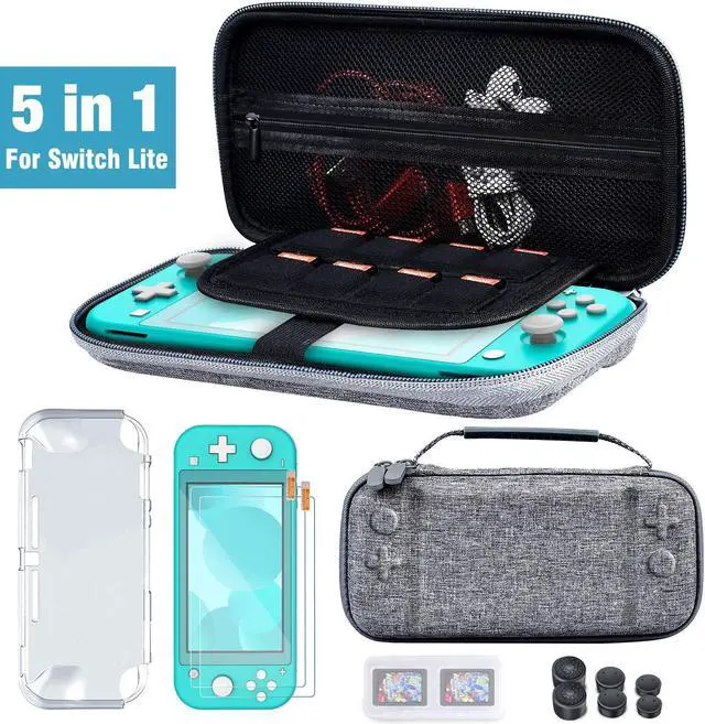 Main image of Switch Accessories Bundle for Nintendo Switch Lite Switch Carry Case 2 pcs Screen Protector Switch Cover Case 6 Pcs Joystick Caps Game Card Case for Nintendo Switch Lite Accessories Kit