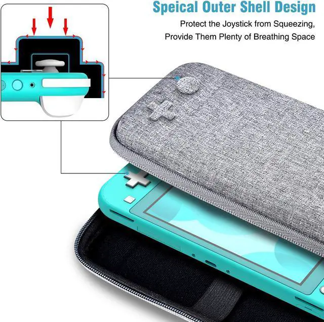 Alt view image 2 of 7 - Switch Accessories Bundle for Nintendo Switch Lite Switch Carry Case 2 pcs Screen Protector Switch Cover Case 6 Pcs Joystick Caps Game Card Case for Nintendo Switch Lite Accessories Kit