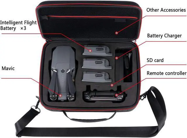 Alt view image 3 of 7 - Mavic Pro Carrying Case Compatible for DJI Mavic Platinum / DJI Mavic Pro Fly More Combo - Not fit for Mavic 2 pro / 2 Zoom