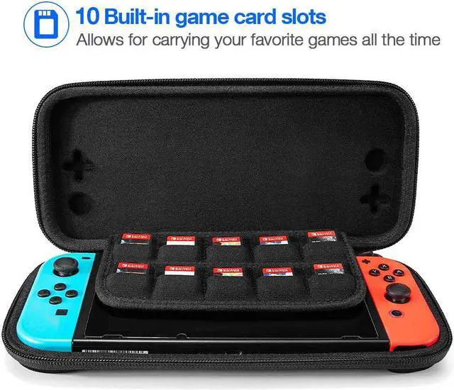 Alt view image 4 of 6 - Ultra Slim Case for Nintendo Switch Lite Original Patent Protective Portable Carrying Case Travel Storage Hard Shell with 8 Game Cartridges and Military Level Protection Gray
