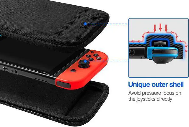 Alt view image 3 of 6 - Ultra Slim Case for Nintendo Switch Lite Original Patent Protective Portable Carrying Case Travel Storage Hard Shell with 8 Game Cartridges and Military Level Protection Gray