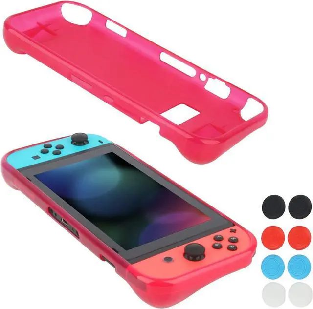 Alt view image 3 of 5 - Protective Case Cover for Nintendo Switch Comfortable Soft TPU Grip Case and Ergonomic Anti-Scratch Shock-Absorption Cover for Nintendo Switch 2017 with 8 Thumb Grips Caps