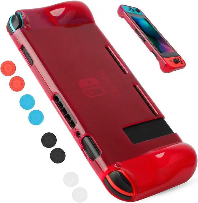 Main image of Protective Case Cover for Nintendo Switch Comfortable Soft TPU Grip Case and Ergonomic Anti-Scratch Shock-Absorption Cover for Nintendo Switch 2017 with 8 Thumb Grips Caps