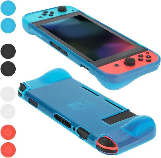 Alt view image 2 of 7 - Protective Case Cover for Nintendo Switch Comfortable Soft TPU Grip Case and Ergonomic Anti-Scratch Shock-Absorption Cover for Nintendo Switch 2017 with 8 Thumb Grips Caps