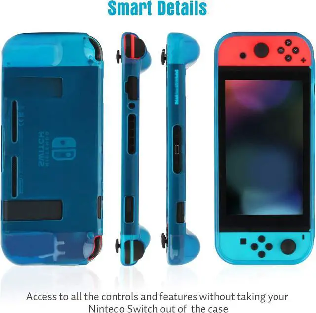 Alt view image 3 of 7 - Protective Case Cover for Nintendo Switch Comfortable Soft TPU Grip Case and Ergonomic Anti-Scratch Shock-Absorption Cover for Nintendo Switch 2017 with 8 Thumb Grips Caps