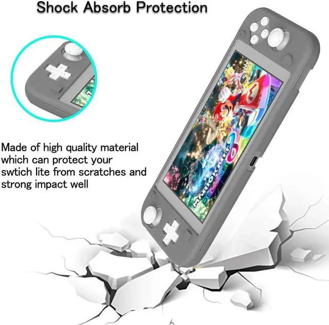 Alt view image 2 of 7 - Silicone Case for Nintendo Switch Lite Soft Cover for Nintendo Switch Lite with Tempered Glass Screen Protector