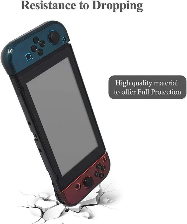 Alt view image 3 of 7 - Dockable Case for Nintendo Switch Protective Accessories Cover Case for Nintendo Switch and Nintendo Switch Joy-Con Controller with a Tempered Glass Screen Protector