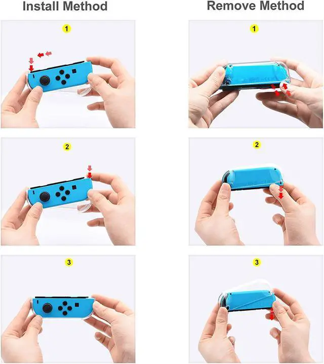 Alt view image 7 of 7 - Dockable Case for Nintendo Switch Protective Accessories Cover Case for Nintendo Switch and Nintendo Switch Joy-Con Controller with a Tempered Glass Screen Protector