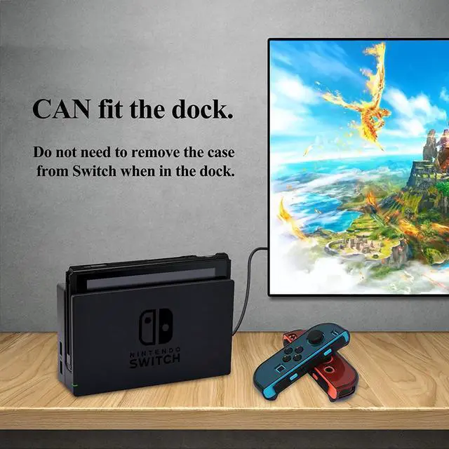 Alt view image 5 of 7 - Dockable Case for Nintendo Switch Protective Accessories Cover Case for Nintendo Switch and Nintendo Switch Joy-Con Controller with a Tempered Glass Screen Protector