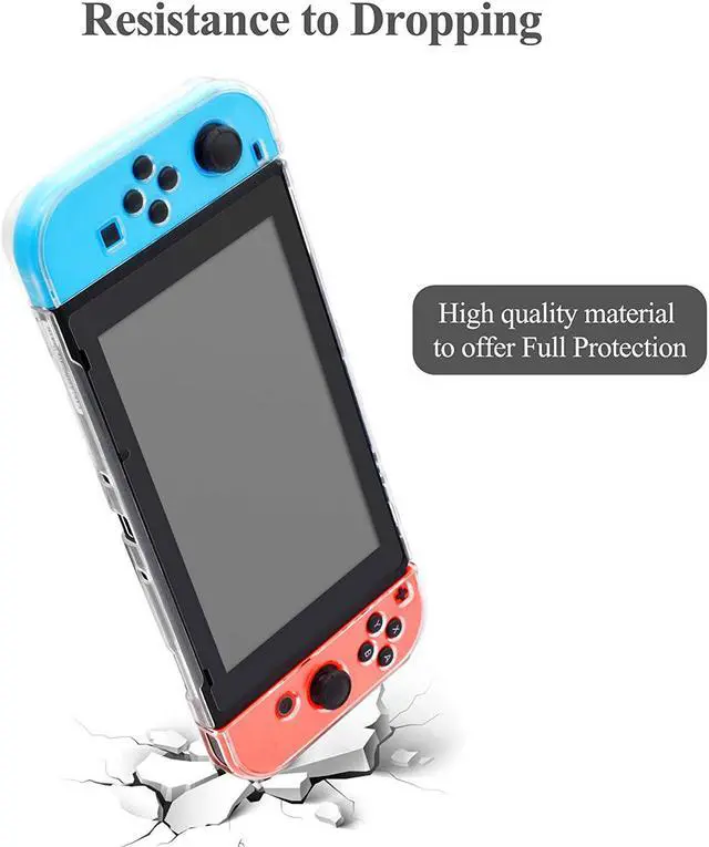 Alt view image 3 of 7 - Dockable Case for Nintendo Switch Protective Accessories Cover Case for Nintendo Switch and Nintendo Switch Joy-Con Controller with a Tempered Glass Screen Protector