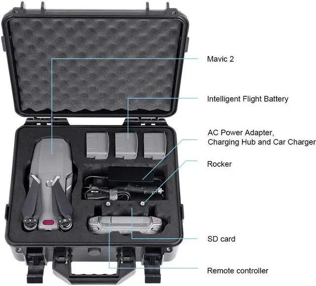 Alt view image 3 of 6 - Hard Carrying Case Compatible for DJI Mavic 2 Pro / Mavic 2 Zoom Fly MoreCombo(Upgrade Edition)