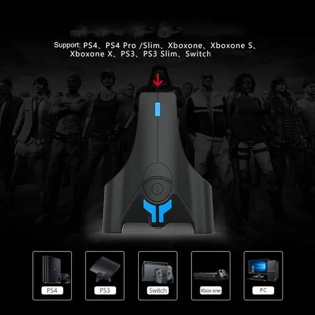 Alt view image 2 of 7 - Keyboard Mouse Converter Gaming Adapter for PS4 / PS4 Pro / PS4 Slim / PS3 / Xbox one / Switch / PC Game Controller