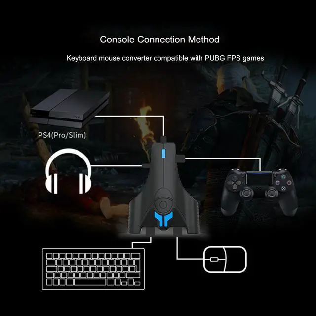 Alt view image 5 of 7 - Keyboard Mouse Converter Gaming Adapter for PS4 / PS4 Pro / PS4 Slim / PS3 / Xbox one / Switch / PC Game Controller