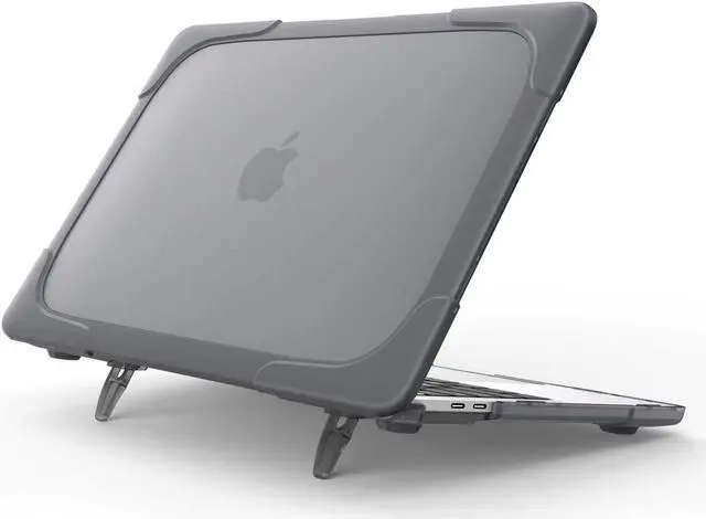 Main image of MacBook Air 13 Inch Case 2019 2018 Release A1932 Heavy Duty Slim Hard Shell Dual Layer Protective Cover with Fold Kickstand for Apple MacBook Air 13 Retina with Touch ID