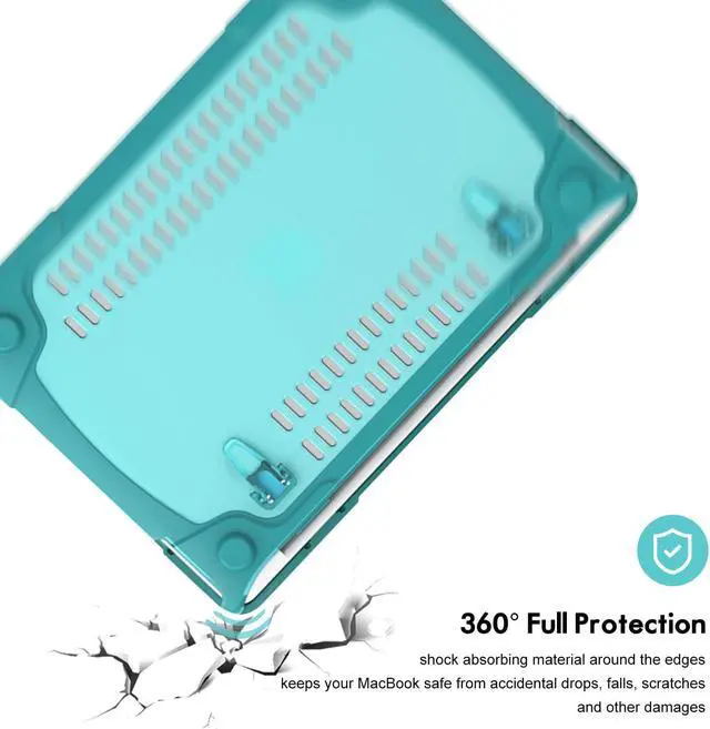 Alt view image 3 of 7 - MacBook Air 13 Inch Case 2018 Release A1932 Heavy Duty Slim Hard Shell Dual Layer Protective Cover with Fold Kickstand for Apple MacBook Air 13 Retina with Touch ID