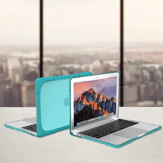 Alt view image 7 of 7 - MacBook Air 13 Inch Case 2018 Release A1932 Heavy Duty Slim Hard Shell Dual Layer Protective Cover with Fold Kickstand for Apple MacBook Air 13 Retina with Touch ID