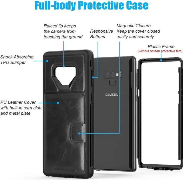 Alt view image 6 of 6 - Galaxy S10e Case Sumsung S10e Wallet Card Slots Holders Kickstand Flip Cover Bumper PU Leather TPU Rubber Hard PC Frame Magnetic Slim Shockproof Durable Shockproof Protective Case Cover