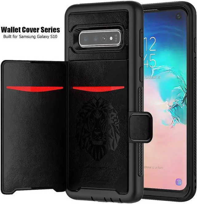 Alt view image 5 of 6 - Galaxy S10e Case Sumsung S10e Wallet Card Slots Holders Kickstand Flip Cover Bumper PU Leather TPU Rubber Hard PC Frame Magnetic Slim Shockproof Durable Shockproof Protective Case Cover
