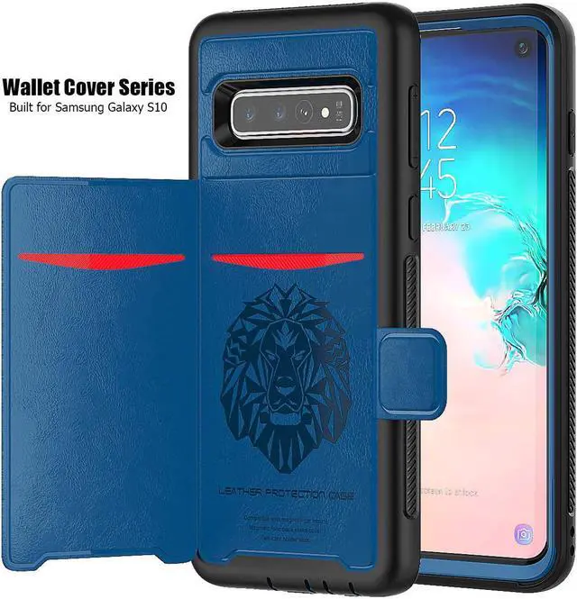 Alt view image 5 of 6 - Galaxy S10e Case Sumsung S10e Wallet Card Slots Holders Kickstand Flip Cover Bumper PU Leather TPU Rubber Hard PC Frame Magnetic Slim Shockproof Durable Shockproof Protective Case Cover