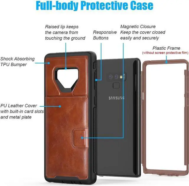 Alt view image 6 of 6 - Galaxy S10e Case Sumsung S10e Wallet Card Slots Holders Kickstand Flip Cover Bumper PU Leather TPU Rubber Hard PC Frame Magnetic Slim Shockproof Durable Shockproof Protective Case Cover