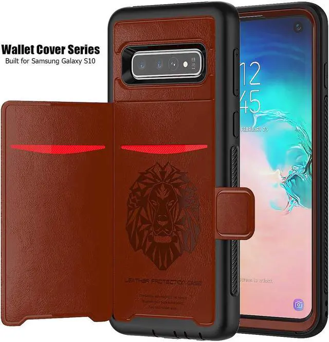 Alt view image 4 of 6 - Galaxy S10e Case Sumsung S10e Wallet Card Slots Holders Kickstand Flip Cover Bumper PU Leather TPU Rubber Hard PC Frame Magnetic Slim Shockproof Durable Shockproof Protective Case Cover