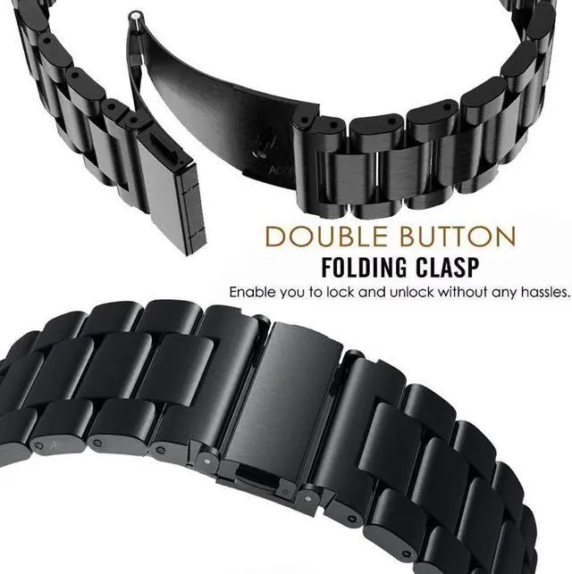 Alt view image 5 of 7 - Werleo Replacement Watch Strap Band Compatible with Garmin Fenix 6X / 6X Pro / 5X / 5X Plus / 3 / 3HR Smartwatch 26mm Titanium Metal Quick Release Easy Fit Watch Strap with Double Button Clasp