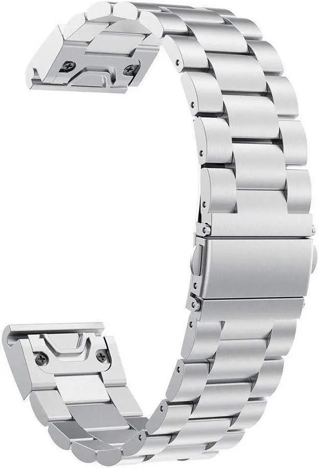 Alt view image 2 of 4 - Werleo Replacement Watch Strap Band Compatible with Garmin Fenix 6X / 6X Pro / 5X / 5X Plus / 3 / 3HR Smartwatch 26mm Titanium Metal Quick Release Easy Fit Watch Strap with Double Button Clasp