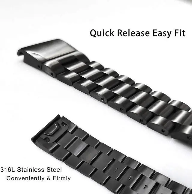 Alt view image 3 of 7 - Fenix 5S/Fenix 6S Watch Band 20mm Quick Fit Stainless Steel Metal Replecement Wristband Strap for Garmin Fenix 5S / Fenix 5S Plus