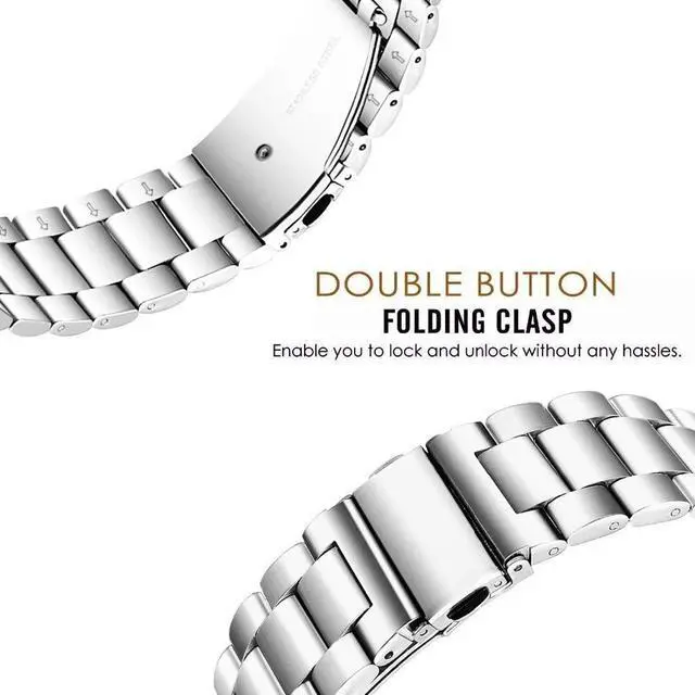 Alt view image 4 of 5 - Fenix 5S/Fenix 6S Watch Band 20mm Quick Fit Stainless Steel Metal Replecement Wristband Strap for Garmin Fenix 5S / Fenix 5S Plus