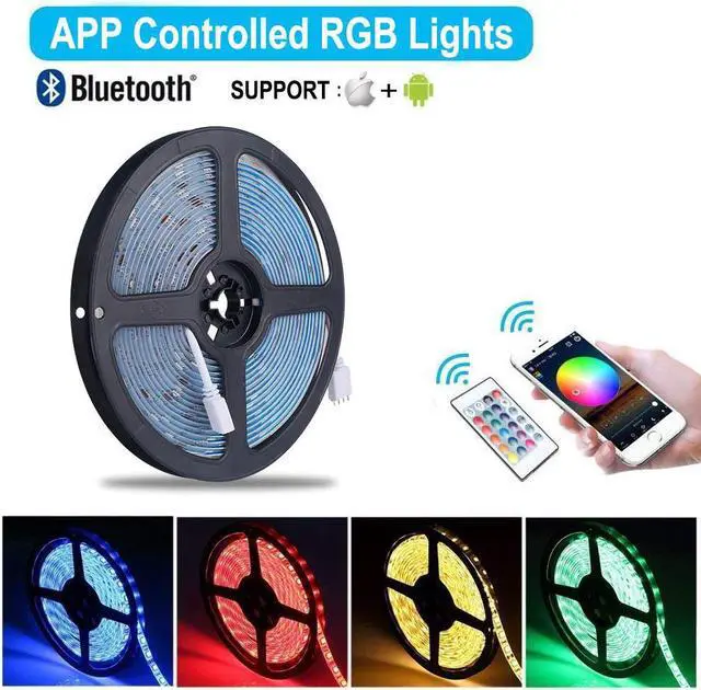 Alt view image 3 of 7 - Bluetooth LED Strip Lights 5050 10M (2 x 5M) 300 LED Stripes Lights Smart Phone Controlled Waterproof RGB LED Band Light for Home & Outdoor Decoration