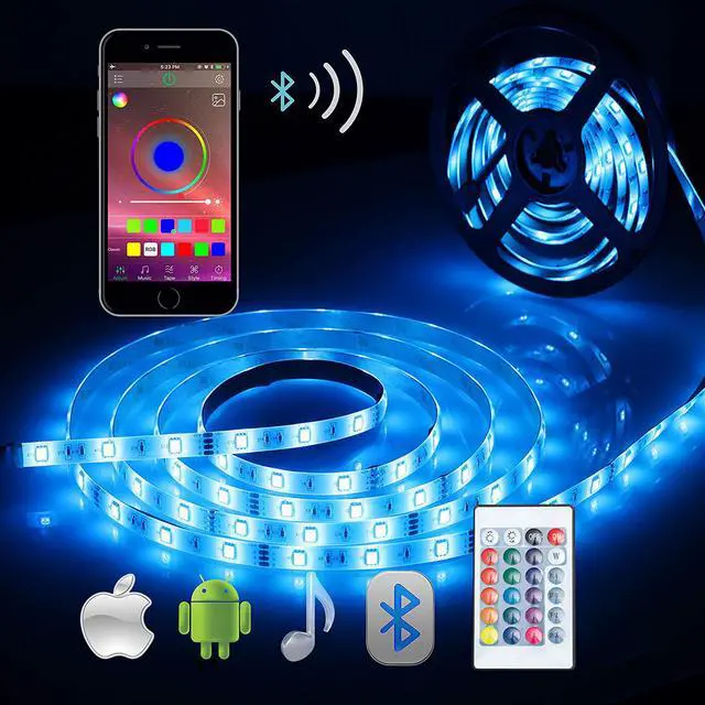 Alt view image 2 of 6 - Bluetooth LED Strip Lights 5050 10M (2 x 5M) 300 LED Stripes Lights Smart Phone Controlled Waterproof RGB LED Band Light for Home & Outdoor Decoration