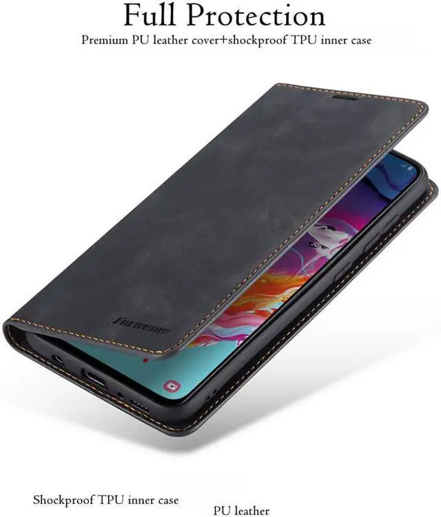 Alt view image 6 of 7 - Galaxy Note 10 Wallet Case Premium Leather Note 10 Folio Flip Case with Kickstand Card Holder Slots Shockproof Protective Cover for Samsung Galaxy Note 10 6.3 inch