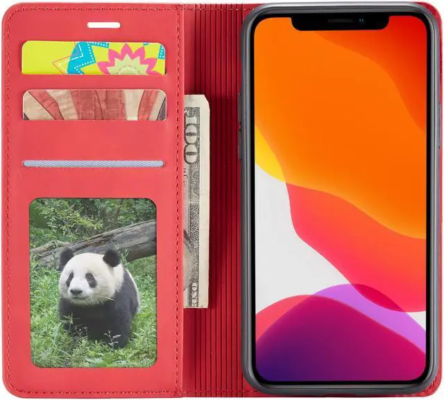 Alt view image 2 of 6 - iPhone 11 Pro Wallet Case Premium Leather iPhone 11 Pro Folio Flip Case with Kickstand Card Holder Slots Shockproof Protective Cover for Apple iPhone 11 Pro 5.8 inch