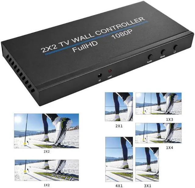 Alt view image 6 of 7 - Video Wall Controller Multi-function 4 Channel TV Video Wall Controller 2x2 Wall Processor 1080p TV Image Splicing Controller