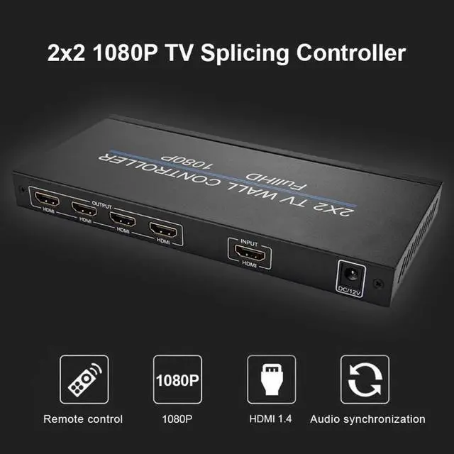 Alt view image 5 of 7 - Video Wall Controller Multi-function 4 Channel TV Video Wall Controller 2x2 Wall Processor 1080p TV Image Splicing Controller