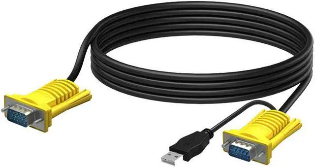 Main image of USB VGA KVM Cable 10 Feet Connect with KVM Switches USB Keyboard / Mouse Cable and Monitor Cable 3M