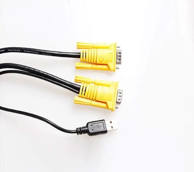 Alt view image 5 of 7 - USB VGA KVM Cable 10 Feet Connect with KVM Switches USB Keyboard / Mouse Cable and Monitor Cable 3M