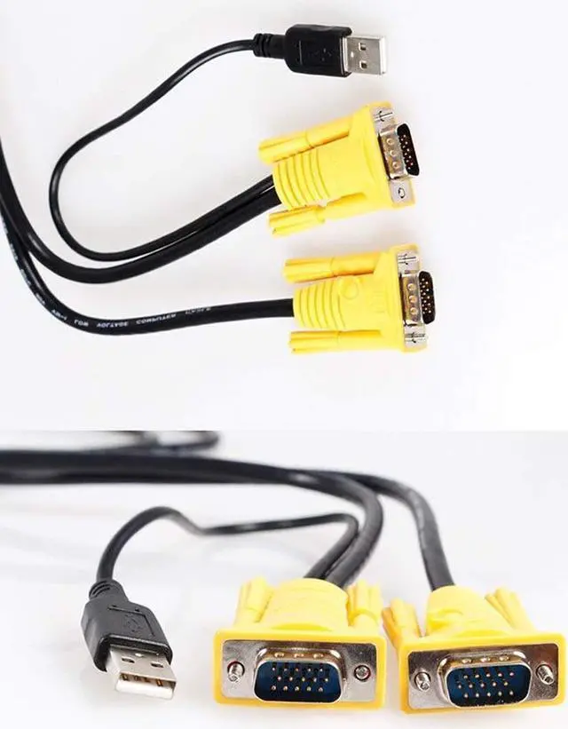 Alt view image 7 of 7 - USB VGA KVM Cable 10 Feet Connect with KVM Switches USB Keyboard / Mouse Cable and Monitor Cable 3M