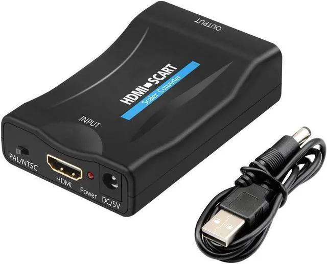 Alt view image 2 of 6 - 1080P HDMI To Scart Converter Audio Video Adapter Scaler with USB Cable
