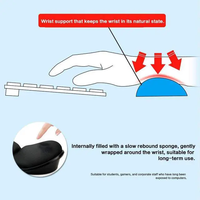 Alt view image 4 of 7 - Memory Foam Mouse Wrist Rest Keyboard Wrist Rest Pad Anti-skid Mousepad Support Wrist Rest Mat for Office Computer Laptop Mac- Durable Comfortable Lightweight Easy Typing Pain Relief
