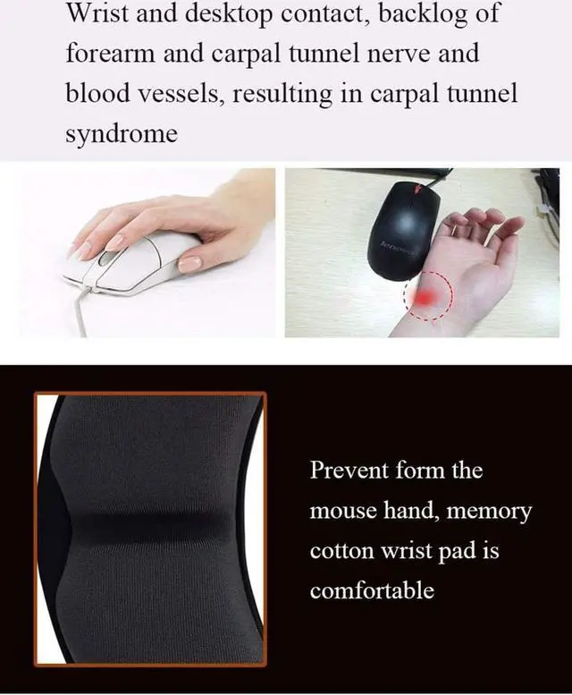 Alt view image 6 of 7 - Memory Foam Mouse Wrist Rest Keyboard Wrist Rest Pad Anti-skid Mousepad Support Wrist Rest Mat for Office Computer Laptop Mac- Durable Comfortable Lightweight Easy Typing Pain Relief