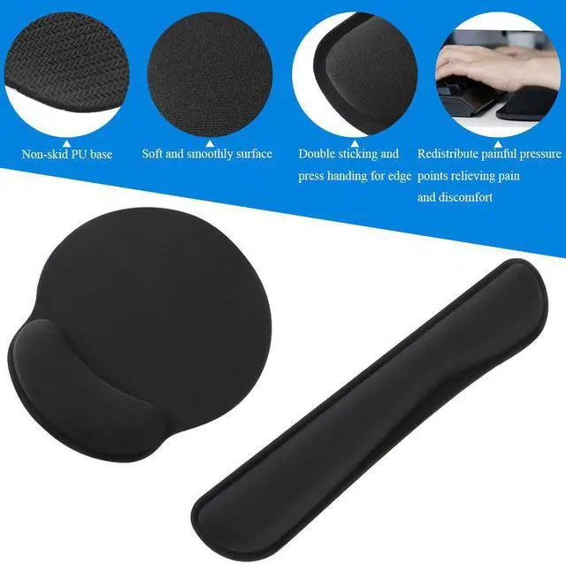 Alt view image 3 of 7 - Memory Foam Mouse Pad Keyboard Wrist Rest Support - Ergonomic Support - for Office, Computer, Laptop, Mac - Premium Quality, Durable, Lightweight for Comfortably Typing Pain Relief and Repair