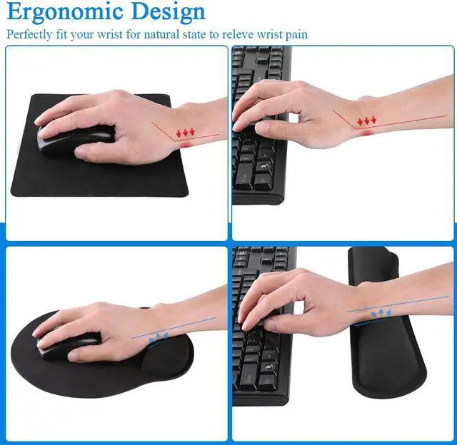 Alt view image 2 of 7 - Memory Foam Mouse Pad Keyboard Wrist Rest Support - Ergonomic Support - for Office, Computer, Laptop, Mac - Premium Quality, Durable, Lightweight for Comfortably Typing Pain Relief and Repair