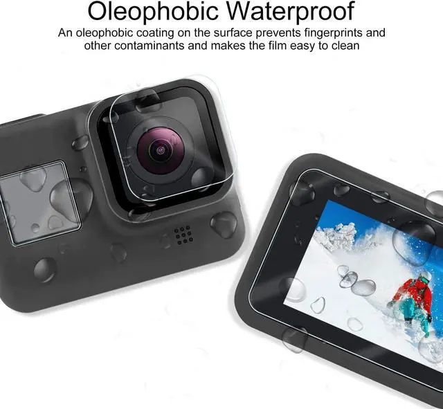 Alt view image 4 of 7 - Screen Protector for GoPro Hero 8 Black 4pcs Ultra Clear Tempered Glass Screen Protectors + 2pcs Display HD Protective Films Lens Protector Accessories
