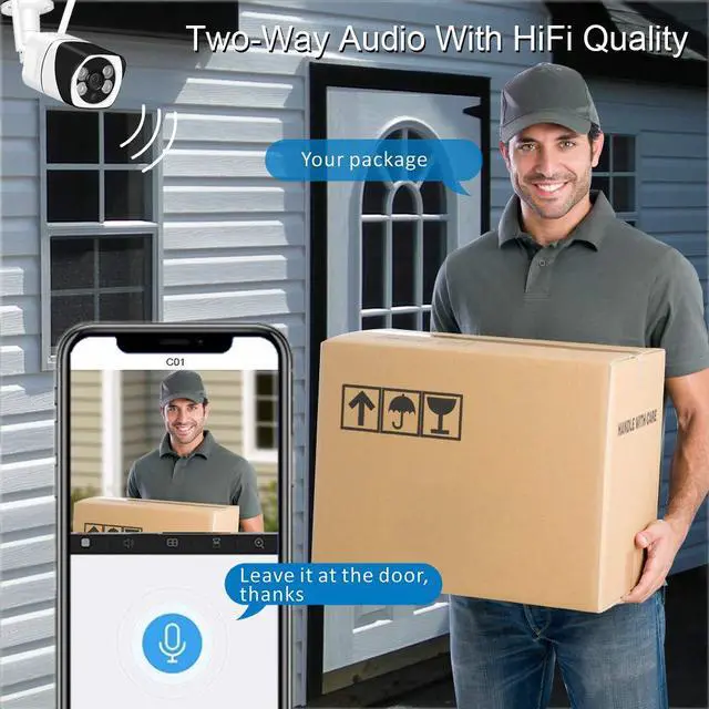 Alt view image 4 of 7 - Wireless Security Camera Outdoor Werleo 1080P WiFi Home Camera with Floodlight and Siren Alarm Two Way Audio Security Camera with Smart Human Detection Color Night Vision for Home Shop Factory